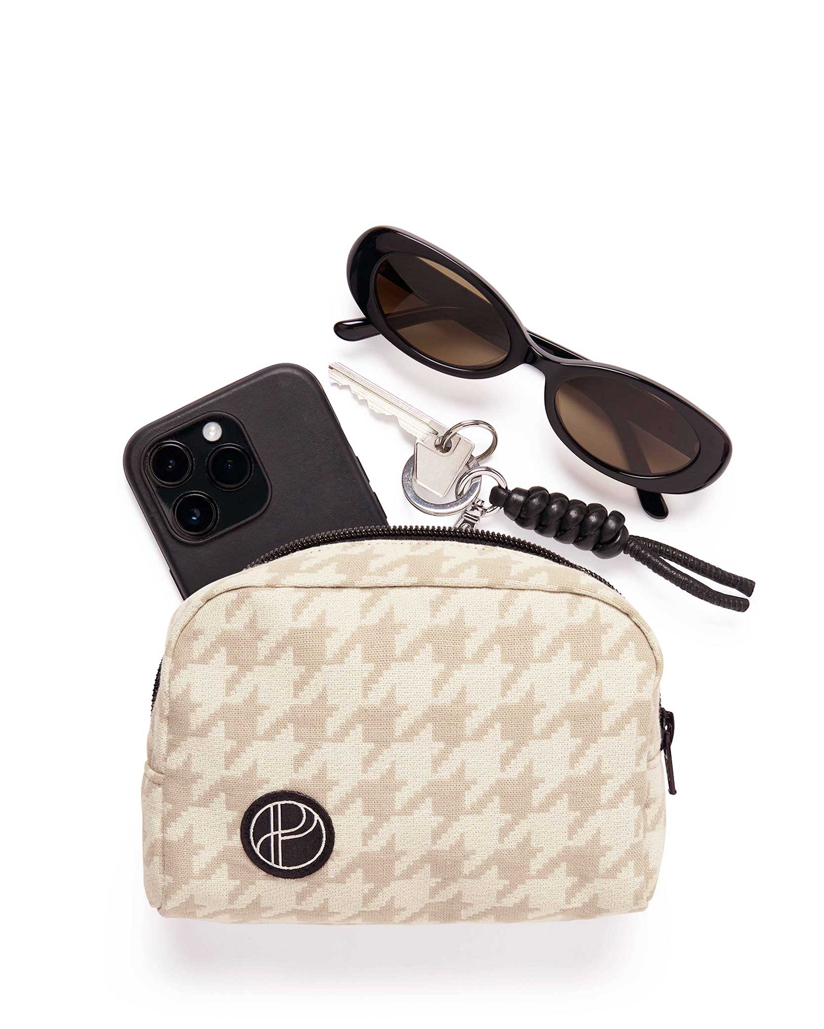 Essentials Pouch - Neutral Houndstooth - Image 3