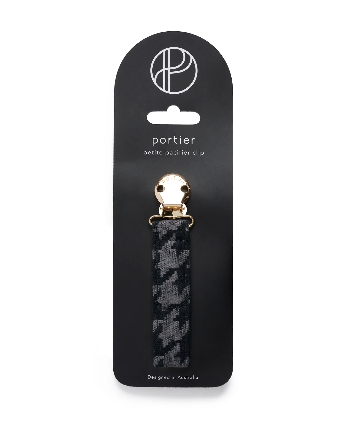 Petite Pacifier Clip - Onyx Houndstooth - Image 2
