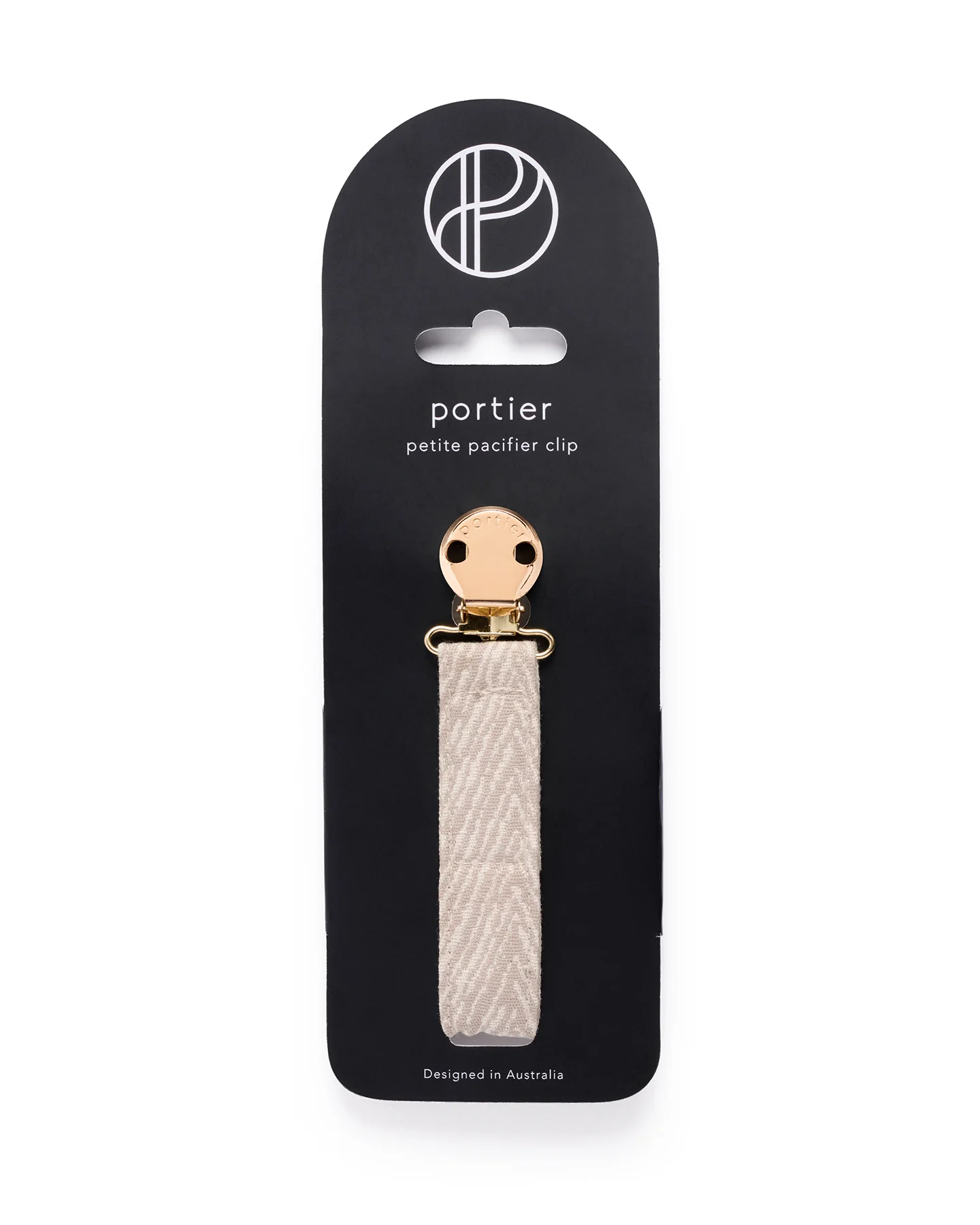 Petite Pacifier Clip - Sand Chevron - Image 2